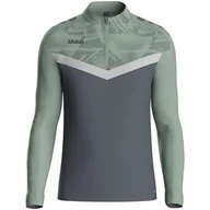 Koszulki i topy damskie - JAKO Unisex Ziptop Iconic, Anthra Light/miętowo-zielony/Soft Grey, M - miniaturka - grafika 1