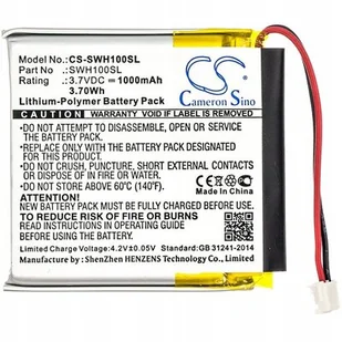 Cameron Sino Sony WH-1000xM3 SP 624038 1000mAh 3.70Wh Li-Polymer 3.7V ) CS-SWH100SL - Inne akcesoria audio-wideo - miniaturka - grafika 1