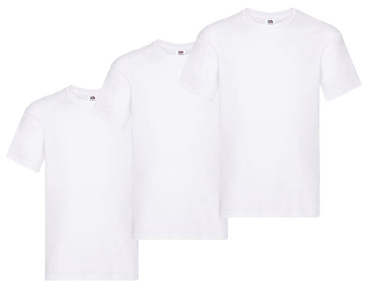 Koszulka męska T-shirt Fruit of the Loom Original 3-pak Zestaw Biała L