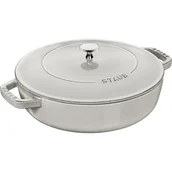 Patelnie - Staub Patelnia żeliwna sauté Chistera Braiser 28 cm biała trufla 40501-486-0 - miniaturka - grafika 1
