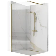 Ścianki i drzwi prysznicowe - Złota szczotkowana ścianka prysznicowa walk-in 90 cm Aero Intimo Rea _________________RABAT_10%_W_SKLEPIE_________________ - miniaturka - grafika 1