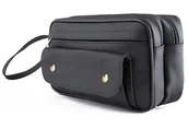 Nerki - Krateczka, Saszetka skórzana męska, czarna, G45 - miniaturka - grafika 1