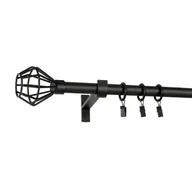 Karnisze - Karnisz pojedynczy DIAMOND 19 mm 200 cm czarny mat zestaw - miniaturka - grafika 1