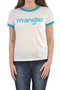 WRANGLER RINGER TEE OFF WHITE LOGO T-SHIRT DAMSKI - Koszulki i topy damskie - miniaturka - grafika 1