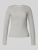 Bluzki damskie - Bluzka z długim rękawem z wyhaftowanym logo - miniaturka - grafika 1