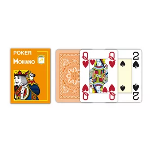 Modiano Modiano 4 rogi 100% plastikowe karty - Pomarańczowe - Zestawy do pokera - miniaturka - grafika 1