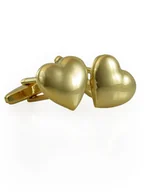 Spinki do mankietów i krawatów - Serca - złote spinki do mankietów A309 - miniaturka - grafika 1