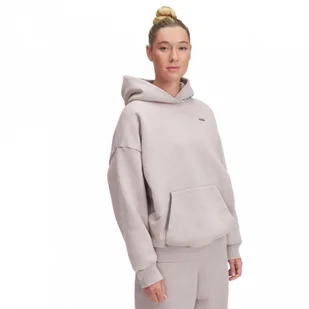Damska bluza dresowa nierozpinana z kapturem Under Armour UA Icon Hwt Flc Os Hdy - beżowa - Bluzy damskie - miniaturka - grafika 1