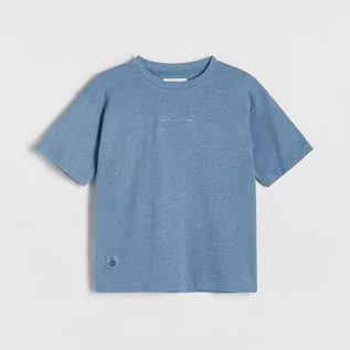 Koszulki dla chłopców - Reserved - T-shirt z haftem - Niebieski - grafika 1