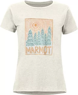 Koszulki i topy damskie - Marmot Damski Woodblock T-shirt damski szary Turtledove Heather XS 46470 - grafika 1