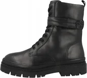 Botki damskie - S.Oliver Skórzane Czarne Botki Damskie 40 1Żde - miniaturka - grafika 1