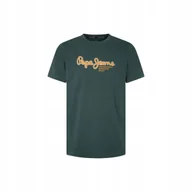 Koszulki męskie - PEPE JEANS KOSZULKA MĘSKA T-SHIRT WIDO ZIELONA M - miniaturka - grafika 1