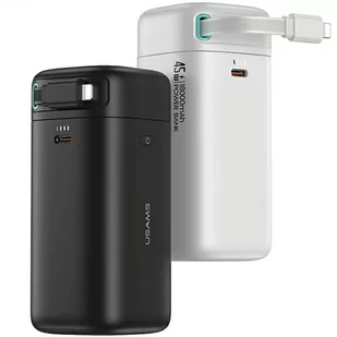 USAMS Powerbank ze zwijanym kablem Lightning 18000 mAh PD45W Fast Charge XMF Series biały/white 20KCD21702 (US-CD217) - Powerbanki - miniaturka - grafika 2