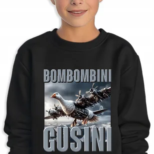 BLUZA Dziecięca Czarna Prezent Na Święta BRAINROT BOMBOMBINI GUSINI 104cm - Bluzy dla dziewczynek BLUZA Dziecięca Czarna Prezent Na Święta BRAINROT BOMBOMBINI GUSINI 104cm - Bluzy dla dziewczynek - miniaturka - grafika 1