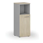 Szafy biurowe - Szafa biurowa kombinowana PRIMO GRAY, 1087 x 400 x 420 mm, szary/dąb naturalny - miniaturka - grafika 1