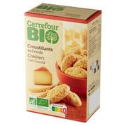 Zdrowa żywność - Carrefour Bio Ekologiczne krakersy solone z serem gouda 75 g - miniaturka - grafika 1