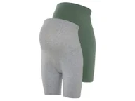 Bielizna ciążowa - esmara® Kolarki ciążowe z biobawełną, 2 pary (Zielony/ szary, XL(48/50)) - miniaturka - grafika 1