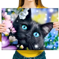 Zabawki kreatywne - Haft Diamentowy Diamond Painting,DIAMENTOWY MALARZ,Obraz DIY 5D,Mozaika Diamentowa 30x40,Kot - miniaturka - grafika 1