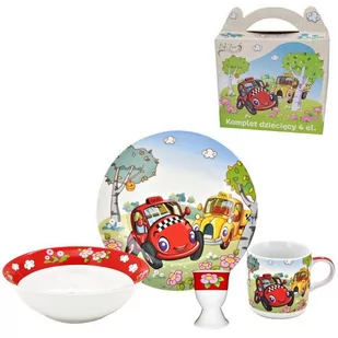 Bella Fiore, Komplet obiadowy, śniadaniowy dla dziecka, Auta Taxi - Zestawy naczyń dla dzieci - miniaturka - grafika 1