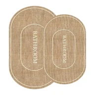 Dywaniki łazienkowe - Brązowo-kremowe dywaniki łazienkowe zestaw 2 szt. 60x90 cm Jute Look – Mila Home - miniaturka - grafika 1