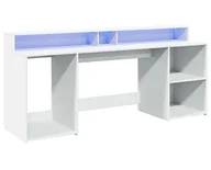 Biurka - Elior Podświetlane biurko 200 cm białe F1-G58 - miniaturka - grafika 1