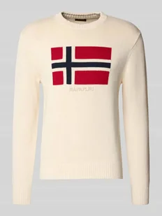 Sweter z dzianiny z okrągłym dekoltem model ‘MURA’ - Swetry męskie Sweter z dzianiny z okrągłym dekoltem model ‘MURA’ - Swetry męskie - miniaturka - grafika 1