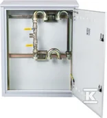 Akcesoria grzewcze - Punkt redukcyjno-pomiarowy na 2 gazom. G4/G6, w pionie, w skrzynce metalowej, 700x850x250 -antracyt - miniaturka - grafika 1