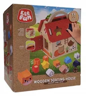 Sortery dla dzieci - Elefun Drewniany domek sorter 11 elementów - miniaturka - grafika 1