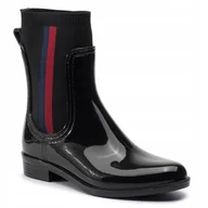 Kalosze damskie - Kalosze damskie TOMMY HILFIGER oficerki buty gumowe lakierowane r. 36 23 cm - miniaturka - grafika 1