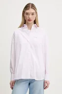 Koszule damskie - Guess Jeans koszula bawełniana damska kolor różowy relaxed z kołnierzykiem klasycznym W5RH94 WGZ11 - miniaturka - grafika 1