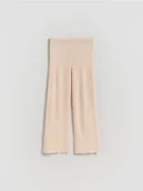 Spodnie i spodenki dla dziewczynek - Reserved - Dzianinowe spodnie z wiskozą - pastelowy róż - miniaturka - grafika 1
