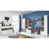 Zestawy mebli dla dzieci - Zestaw Mebli Młodzieżowych E Sigma Meblar Biały Lux / Beton - miniaturka - grafika 1