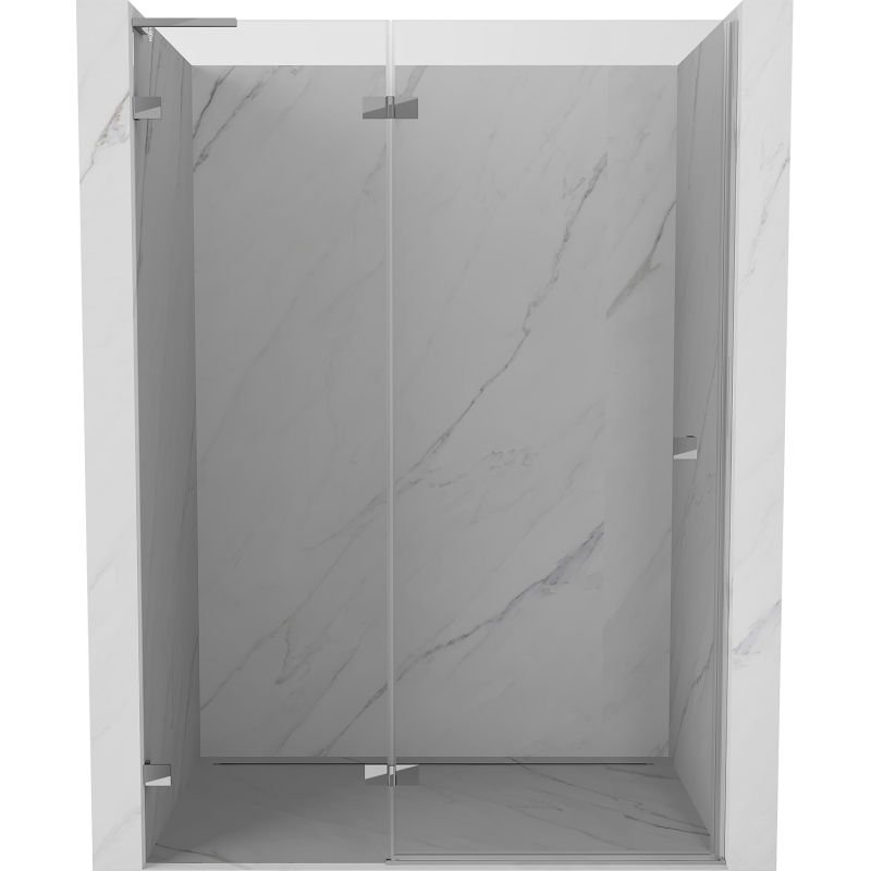 Mexen Lunar L drzwi prysznicowe uchylne lewe 140 cm, transparent, chrom - 834L-140-000-01-00-L