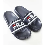 Klapki i japonki damskie - Fila Morro Bay Slipper Wmn 29Y Dress Blue białe granatowe - miniaturka - grafika 1