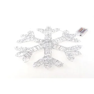 Dekoracja śnieżynka 30 LED 39 x 3 x 39 cm srebrny - Oświetlenie świąteczne - miniaturka - grafika 1