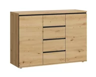 Inne meble do salonu - Komoda Naxos K01 2D4S Dąb Artisan / Czarny Mat - miniaturka - grafika 1