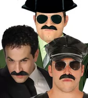 Dodatki do strojów karnawałowych - GUIRCA Wąsy czarne, wyraziste WASY/5237-G - miniaturka - grafika 1