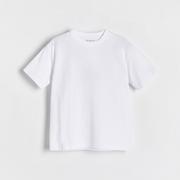 Koszulki dla chłopców - Reserved - Bawełniany t-shirt oversize - Biały - miniaturka - grafika 1