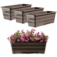 Skrzynie ogrodowe - SKRZYNKA BALKONOWA DONICZKA DONICZKA DUŻA 40cm KWIATY PAKIET 3 SZT KWIETNIK - miniaturka - grafika 1