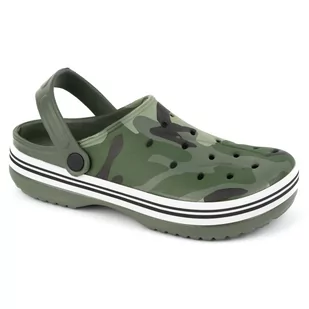 KLAPKI KROKSY buty LEKKIE chodaki zielone moro - Buty Olivier - Klapki i japonki damskie - miniaturka - grafika 1