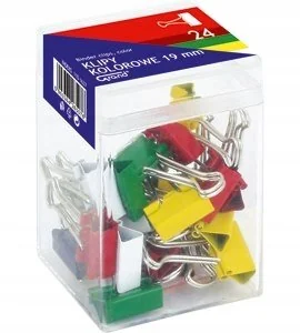 Klip GRAND kolorowy 19mm 24szt. - Spinacze i klipsy do papieru - miniaturka - grafika 1