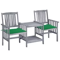 Meble ogrodowe - Lumarko Krzesła ogrodowe ze stolikiem i poduszkami, drewno akacjowe - miniaturka - grafika 1