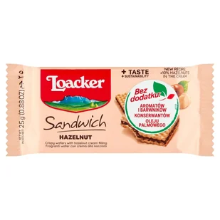Loacker LOACKER SANDWICH WAFELEK ORZECH LASKOWY 25 G zakupy dla domu i biura 56725450 - Inne słodycze - miniaturka - grafika 1