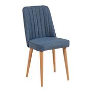 Krzesła - Niebieskie aksamitne krzesło Stormi Sandalye – Kalune Design - miniaturka - grafika 1