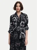 Koszule damskie - Desigual Koszula Faces 24WWCW34 Czarny Regular Fit - miniaturka - grafika 1