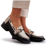 Mokasyny damskie - Skórzane Mokasyny Półbuty Damskie Maciejka 06493-01 Czarne - miniaturka - grafika 1