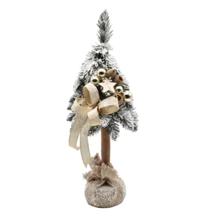 Choinka na kołeczku ośnieżona dekorowana 50 cm prosecco błysk - Choinki - miniaturka - grafika 1