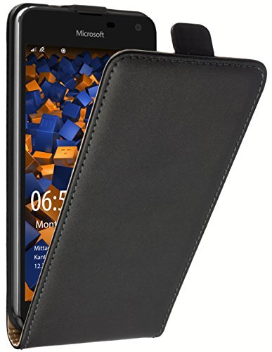 mumbi Etui Flip Case kompatybilne z Microsoft Lumia 650 etui na telefon komórkowy Case Wallet, czarne
