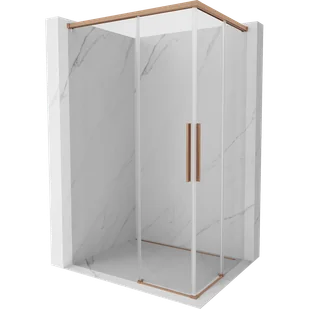 Mexen Rox Duo kabina prysznicowa rozsuwana 120 x 85 cm, transparent, miedź szczotkowana - 8C2D-120-085-65-00 - Kabiny prysznicowe - miniaturka - grafika 1