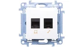 Gniazdka elektryczne - Kontakt Simon Kontakt_Simon Gniazdo RJ45 kat. 6 + gniazdo telefoniczne RJ11 (moduł) biały C6T.01/11 - miniaturka - grafika 1
